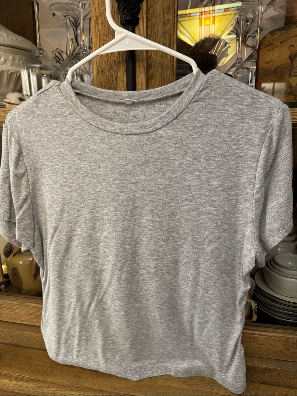 Source Unknown Light Gray Crop Tee